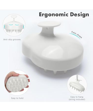 FREATECCH CHRECK Massage Brush - Wet & Dry Shampoo Hair Brush for Peeling Head Massage Silicone Ridge Care Stimulates Hair Growth Dandruff-Free Classic White - Buy Online on GoSupps.com