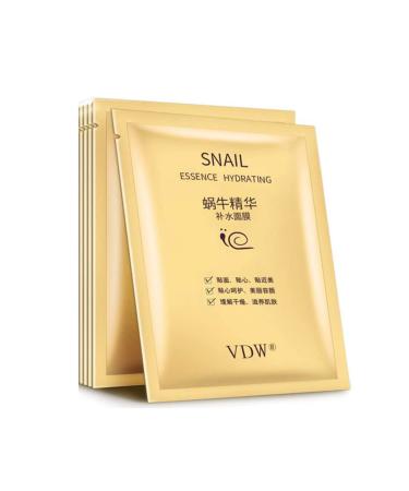 Snail Essence Face Mask Blatt Deep Moisturizing Rich 100% silk leaf anti-aging anti-wrinkle deep hydration snail secretion filtrate facial skin care 5 pieces - Buy Online on GoSupps.com