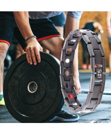 Titan Magnet Arm Band for Men & Women - 5 Element Strong Magnets 3500 Gauss Germanium - Ideal Father's Day Gift with Setting Tools & Gift Box (Black) - Buy Online on GoSupps.com