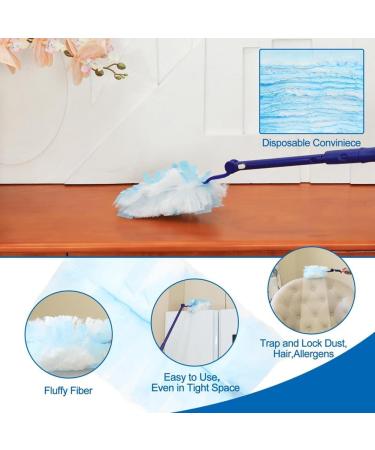 piuryue 30 Pieces Duster Refills with 2 Long Handle Disposable Duster Refills Compatible for Easy to Use - Buy Online on GoSupps.com