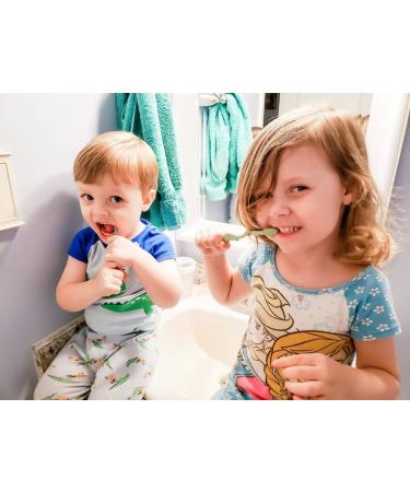 ROARex All-Natural Eco Friendly Kids Toothbrush - Dinosaurs 4-36m - Baby to Toddler - Blue/Green - 4pk | 1% for The Planet - 4 Count - Buy Online on GoSupps.com