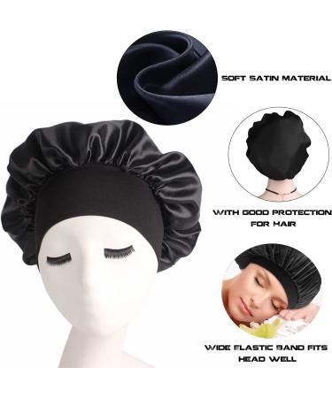 Silk Hair Bonnet for Women - Night Sleep Cap for Black & Curly Hair | Elastic Silk Head Cover - Buy Online on GoSupps.com