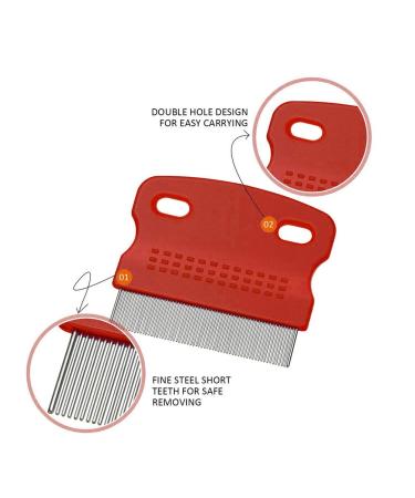 Pack of 3 Flea Combs for Dogs & Cats | Stainless Steel Grooming Combs with Handle | Effective Flea and Stain Remover - Buy Online on GoSupps.com