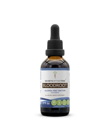 Secrets of the Tribe Bloodroot Tincture Alcohol-Free Extract Responsibly farmed Bloodroot (Sanguinaria Canadensis) Dried Root Tincture Supplement (2 FL OZ) 2 Fl Oz (Pack of 1)