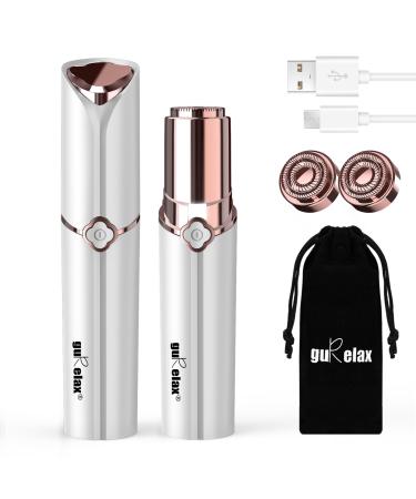 GURELAX 2023 - Epilierer Women's face rechargeable 2x replacement heads included facial hair remover for women pain -free facial razor women hair removal for cheeks chin