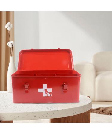 Ctomche First Aid Storage Box Dog Medicine Container Box Medicine Storage Chest with Lid Vintage Medicine Storage Organizer for Dog Medicine Storage Bins with Compartments 7.6L - Buy Online on GoSupps.com