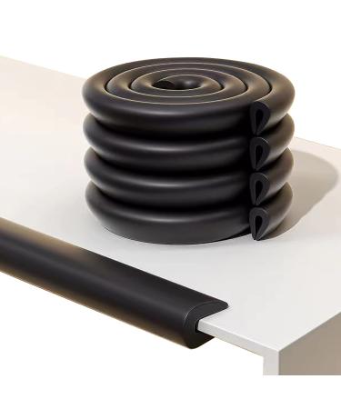 U Shape Edge Protectors For Glass Coffee Table Foam Baby Proofing Safety Bumper Guard Strip Corner Protectors For Kids Suitable For Furniture Fireplace Desk Worktop 6.5 Ft/2m(Round(U-Type Black))