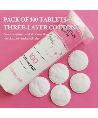 YUYDYU Cotton Pads Makeup Remover - 100 Cosmetic Cotton Rounds for Face Cleaning | Soft & Absorbent Cleaning Pads - Perfect for All Skin Types - Buy Online on GoSupps.com