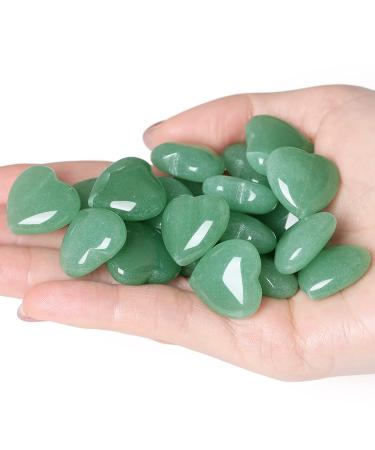 XIANNVXI 10 Pcs Green Aventurine Crystals Heart Natural Green Crystals Gemstones Set Polished Love Palm Pocket Stones Reiki Crystal Beginners Gifts Green - Green Aventurine
