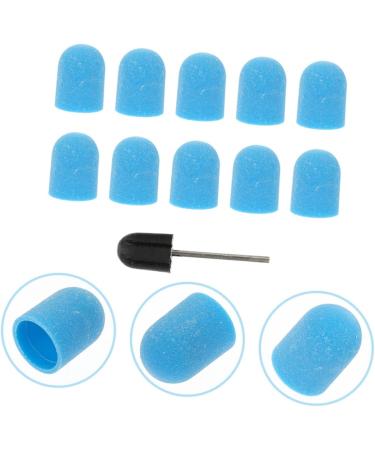 Healeved 1 Set Nail Color Sand Cap Nail Art Polishing Caps Nail Polisher Caps Electric Tool Nail Bit Fine Grit Nail Art Tools Electric Nail File Replacement Sandblasting Nail Flakes Corner 2x1.5cm Blue - Buy Online on GoSupps.com