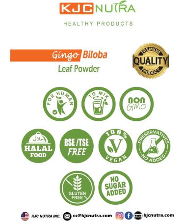 KJC Nutra Ginkgo Biloba Leaf Powder 500 g | Antioxidant Support Brain and Eye Health - Buy Online on GoSupps.com