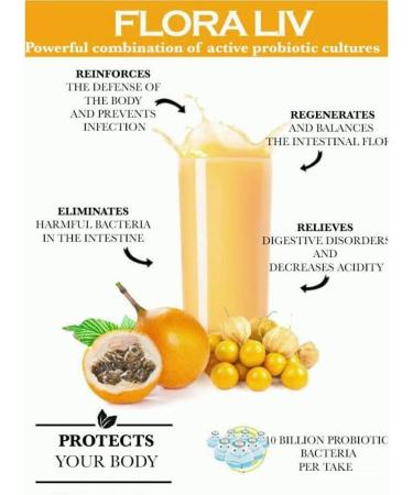 10-Day Trial Pack for Colon Cleanse & Defense - Drink Prunex 1 Before Sleep Drink Flora Liv After Breakfast 5000mg per Stick of Each Plus Small Ergonomic Clear Shaker 12oz w. Mixer Ball & White Lid - Buy Online on GoSupps.com