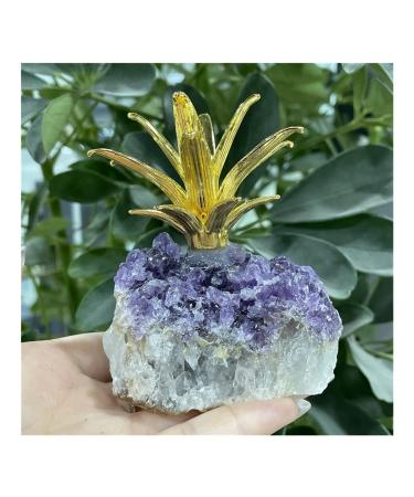 Natural Amethyst Quartz Cluster Crystal Pineapple Specimen Stones Natural Luster
