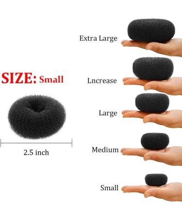 WACURRENTHYD Kids Hair Donut Bun Maker 2PCS - Black Small(2IN) Chignon Doughnut Shaper for Short Thin Hair - Buy Online on GoSupps.com