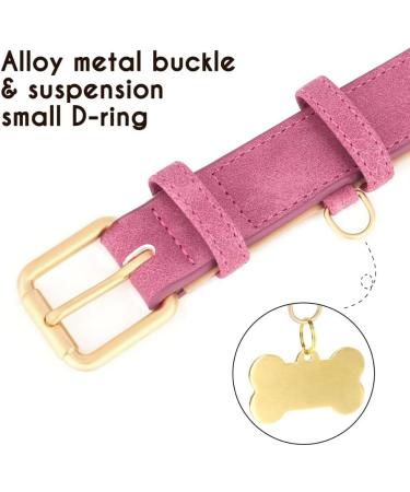 Beirui Soft Padded Leather Dog Collar - Comfortable & Durable for Small Medium & Large Dogs - Pink - High-Quality Alloy Fittings - Adjustable Neck Size 25-33 cm - Buy Online on GoSupps.com