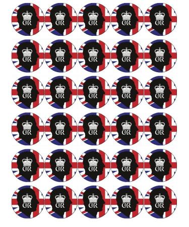 30 King Charles III Roayl Family Coronation UK Cupcake Toppers Edible Wafer Paper Fairy Cake Toppers Birthday Cakes Decorations