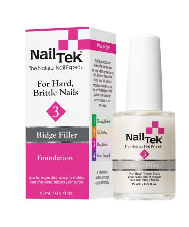 Nail Tek Foundation 3, Ridge Filling Strengthening Base Coat for Hard and Brittle Nails, 0.5 oz, 1-Pack 0.5 Fl Oz (Pack of 1) Foundation 3