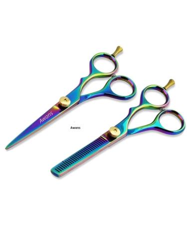 Hair Cutting Scissors Kits 6 Stainless Steel Hairdressing Shears Set Thinning Texturizing Scissors Professional Barber Salon Use or Home