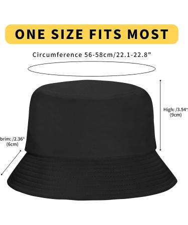 Rosoz Bucket Hat for Women Men - Summer Travel Beach Sun Hat - Unisex Black/White Outdoor Cap - Buy Online on GoSupps.com