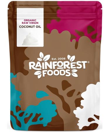 Rainforest Foods Organic Virgin Coconut Oil 1L Pouch for Cooking Baking Skin & Hair Moisturiser 1 l (Pack of 1)