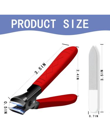 Lager Nail Clipper for Thick Nails - Curved Edge, Non-Slip Trimmers - Ultra Sharp Toenail Clippers for Men and Women (Red) - Buy Online on GoSupps.com