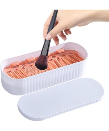 Makeup Brush Cleaner and Dryer - Makeup Sponge Cleaner Storage Box Drying Holder Dustproof Efficient Cleaning Tool Sponge Washer for Enhanced Maintenance Three Generations of White - Buy Online on GoSupps.com