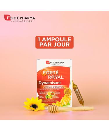 Fort Pharma - Fort Royal Energizing | Energy and Immunity Supplement - Acerola Mat Pollen - Natural Vitamin C Anti Fatigue Toning | 20 vials 1/day - Buy Online on GoSupps.com