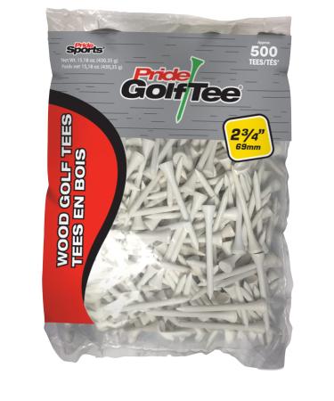 PRIDE GOLF TEE, 2-3/4 inch Deluxe Tee, 500 Count White
