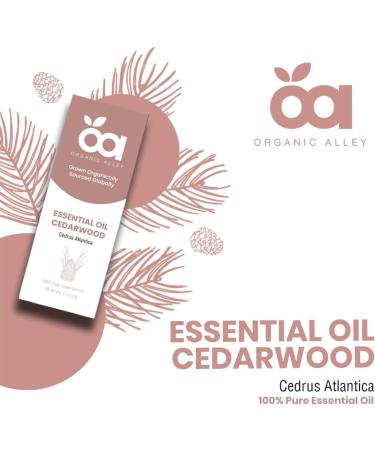 Cedarwood Essential Oil by Organic Alley | 100% Pure Undiluted and Natural Cedrus Atlantica Oil | Use for Skin Hair Stress Body Balance Relaxation & Diffusers (1 Fl Oz) - Buy Online on GoSupps.com