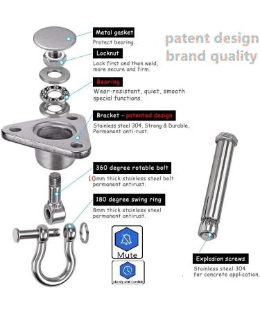 Dakzhou Stainless Steel Hanger with Smooth Swing Bearings  Heavy Duty 180+360 Swivel Swing Hook  1500 lb Capacity Playground Yoga Hammock Chair Rope  sandbag Porch Swing Bag Sleeve - Buy Online on GoSupps.com