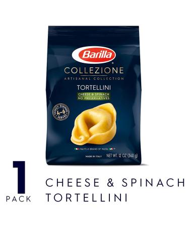 Barilla Collezione Cheese & Spinach Tortellini Pasta - 12 Ounce Bag - 6 Servings - Non-GMO, All Natural Ingredients, Pantry Friendly - Preservative-Free Artisanal Dried Tortellini - Buy Online on GoSupps.com