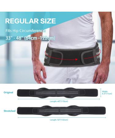 SI Joint Belt Hip Brace | Ultrastrong Sacroiliac Support & Lumbar Relief | Pain Relief for Sciatica & Lower Back | One Size Fits Men & Women - Buy Online on GoSupps.com