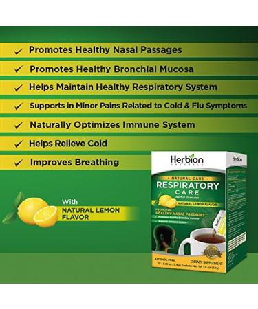 Herbion Naturals Respiratory Care Herbal Granules Lemon 10 Packets - Natural Care for Effective Relief - Buy Online on GoSupps.com