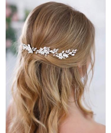 Flower Bride Wedding Hair Pins - Crystal Bridal Head Piece (Pack of 3) - B Silver - Buy Online on GoSupps.com