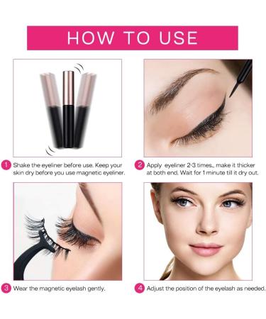 Ethnic Choice Magnetic False Eyelash and Magnetic Eyeliner Kit Eye Makeup Waterproof Liquid Eye Liner 3D Faux Mink Eye Lashes Natural Reusable Lashes 10 Pairs Free Applicator(CY04) - Buy Online on GoSupps.com