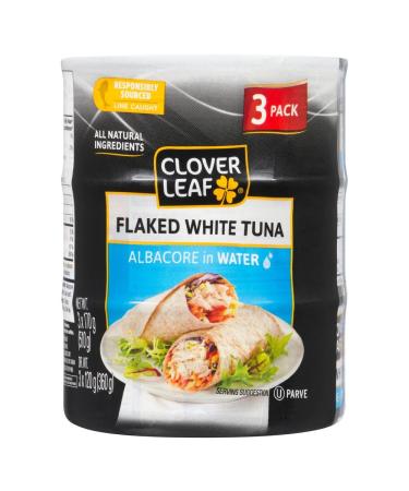 Clover Leaf Flaked White Albacore Tuna in Water - 3 x 170g 3 Count - Canned Tuna - All Natural Ingredients - High In Protein 14g Of Protein Per 55g Serving Drained Wild And Traceable Tuna Trace My Catch