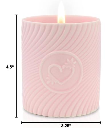 Buy HIGHONLOVE Strawberries & Champagne Massage Candle | Luxurious Soy-Based Natural Massage Candle with Coconut & Hemp Oil - 250g | International Shipping - Buy Online on GoSupps.com