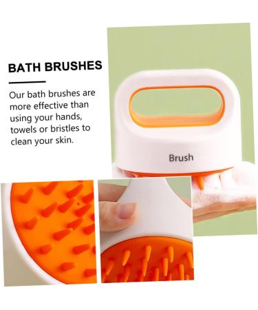 Frcolor Shampoo Massage Brush - Children's Hair Bathing Accessory Wet & Dry Head Skin Massager | 8x8x8.1cm Orange - Buy Online on GoSupps.com