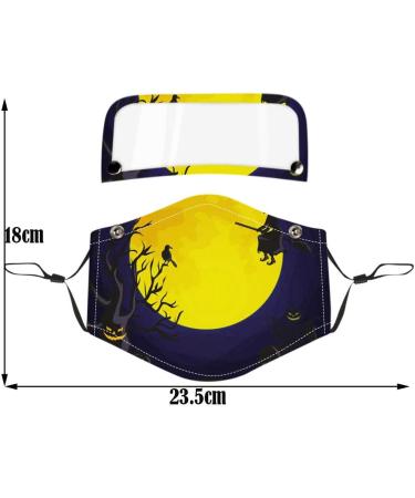 ZLUU 5PCS Halloween Adults Protective Face Mask Personalized Patterns Face Cover Safe Skin Friendly Face Sheild Washable Reusable Halloween Adult Reusable Protect Face Mask with Detachable Eyes Shield - Buy Online on GoSupps.com