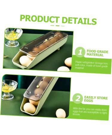 GLEAVI 2pcs Egg Storage Box Refrigerator Egg Drawer Eggs Egg Drawer for Refrigerator Egg Tray Crisper Green 33x9.2cm - Buy Online on GoSupps.com