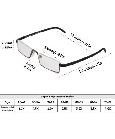 BILIZA Half Frame Blue Light Blocking Reading Glasses - 1.5X TR90 Rim Readers for Men & Women with Portable Case - Reduce Eye Strain - Buy Online on GoSupps.com