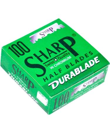 Sharp Hi-Chromium Stainless Straight Edge Barber Razor Blades for Professional Barber Razors 100 Blades 100 Count (Pack of 1)