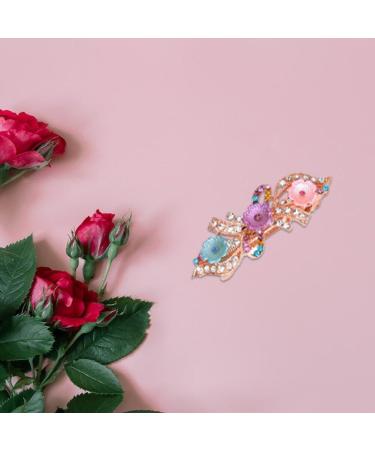 Rhinestone Pearl Hair Clips Metal Hair Clips Antique Crystal Barrette Women's Hair Accessories for Bridal Wedding Multicolour - Buy Online on GoSupps.com