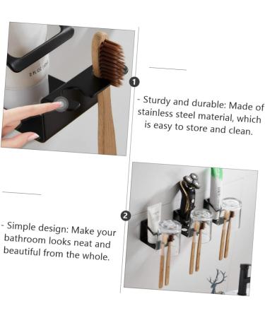 Alipis 2-Pack Electric Toothbrush Holder Wall Bracket | Stainless Steel Bathroom Organizer for Electric Toothbrushes & Razors | Space-Saving Design - Buy Online on GoSupps.com