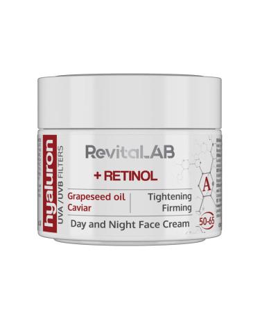 RevitaLAB - Hyaluron - Anti-aging day and night cream enriched with retinol caviar and red grapes for people aged 50 to 65 50 ml