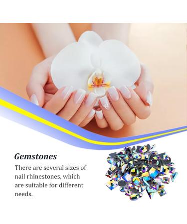 dijiusidy 50 Pieces Glass Crystal Set Eye-catching Personalized Nail Art Rhinestones DIY Handcraft Manicure Accessories for Card Making Crystal White AB - Buy Online on GoSupps.com