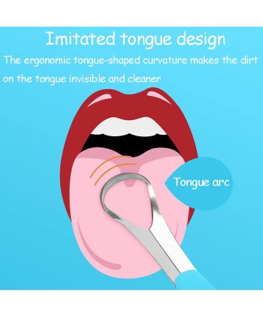 Stainless Steel Tongue Scraper for Fresh Breath | Easy Oral Care Tool for Men & Women - 16.5cm White - Buy Online on GoSupps.com