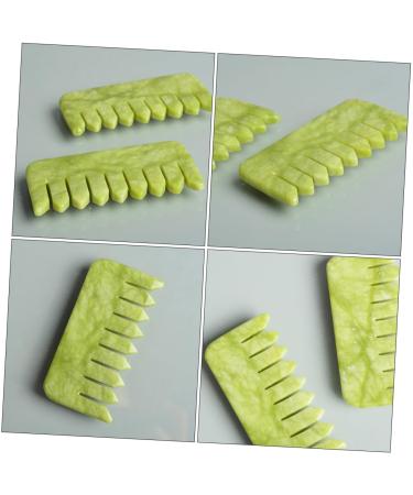 Beavorty Jade Massage Comb - Natural Gua Sha Tools for Scalp Massage & Hair Loss Relief | Green Ridge & Yellow Jade - Buy Online on GoSupps.com