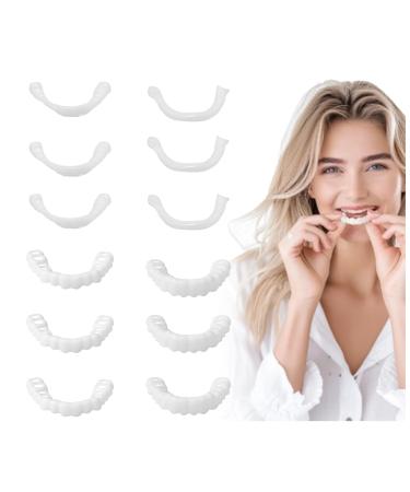 YAFIYGI 3 Pairs Fake Dentures Temporary Denture Teeth Snap-On Top and Bottom Teeth Covers for Men and Women Instant Confidence Smile Fix Easy-to-Use Fake Teeth for Missing or Broken