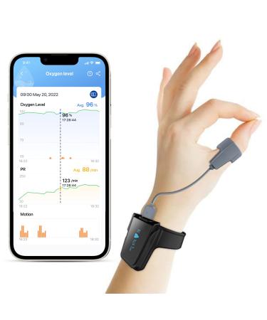 Viatom pulseximeters with bluetooth oxygen saturation measuring device finger and wrist portable sleep monitor blood oxygen measuring device finger with professional app & PC report - Buy Online on GoSupps.com
